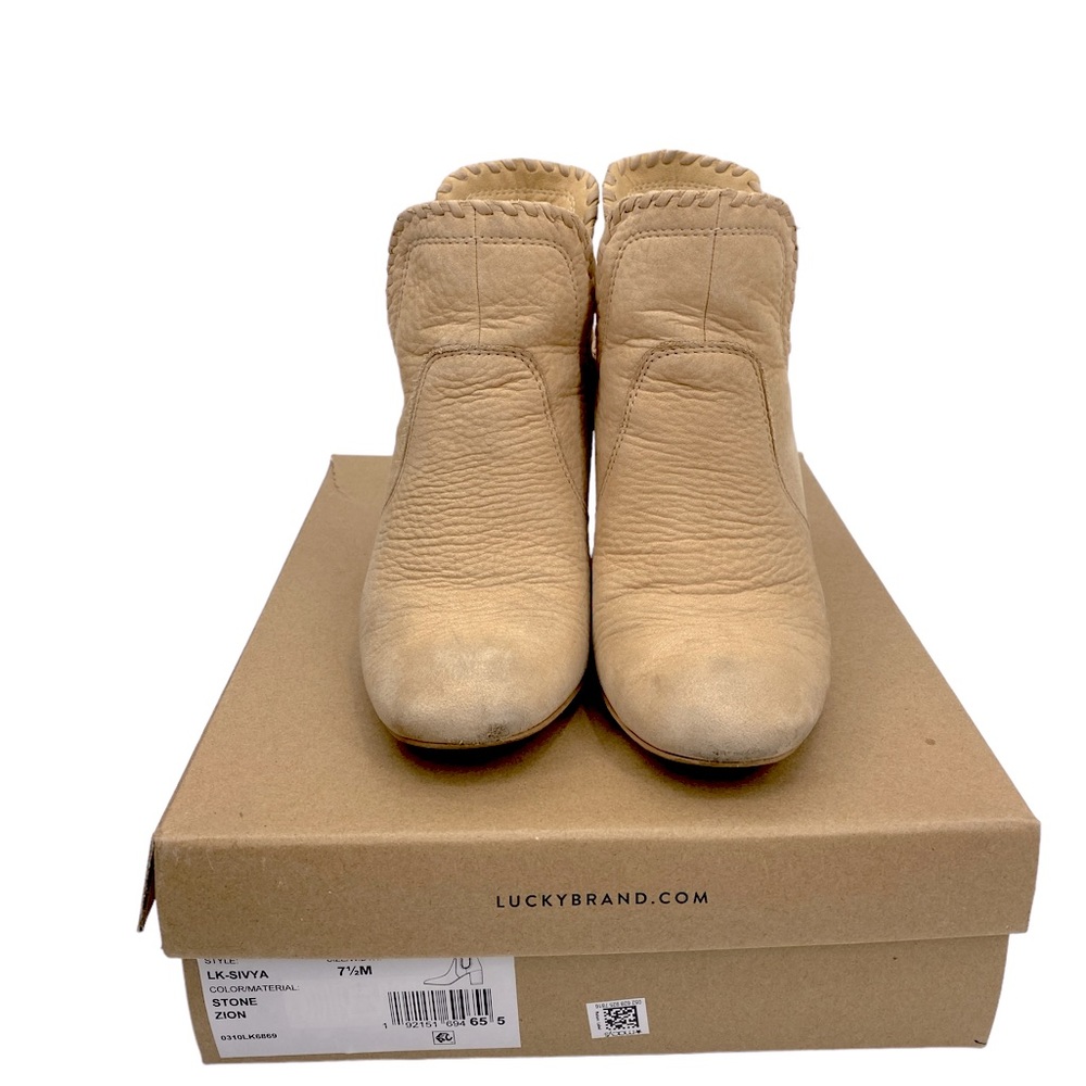 💕SALE💕 Lucky Brand Tan Suede Sivyla Ankle Boots - Picture 4 of 8